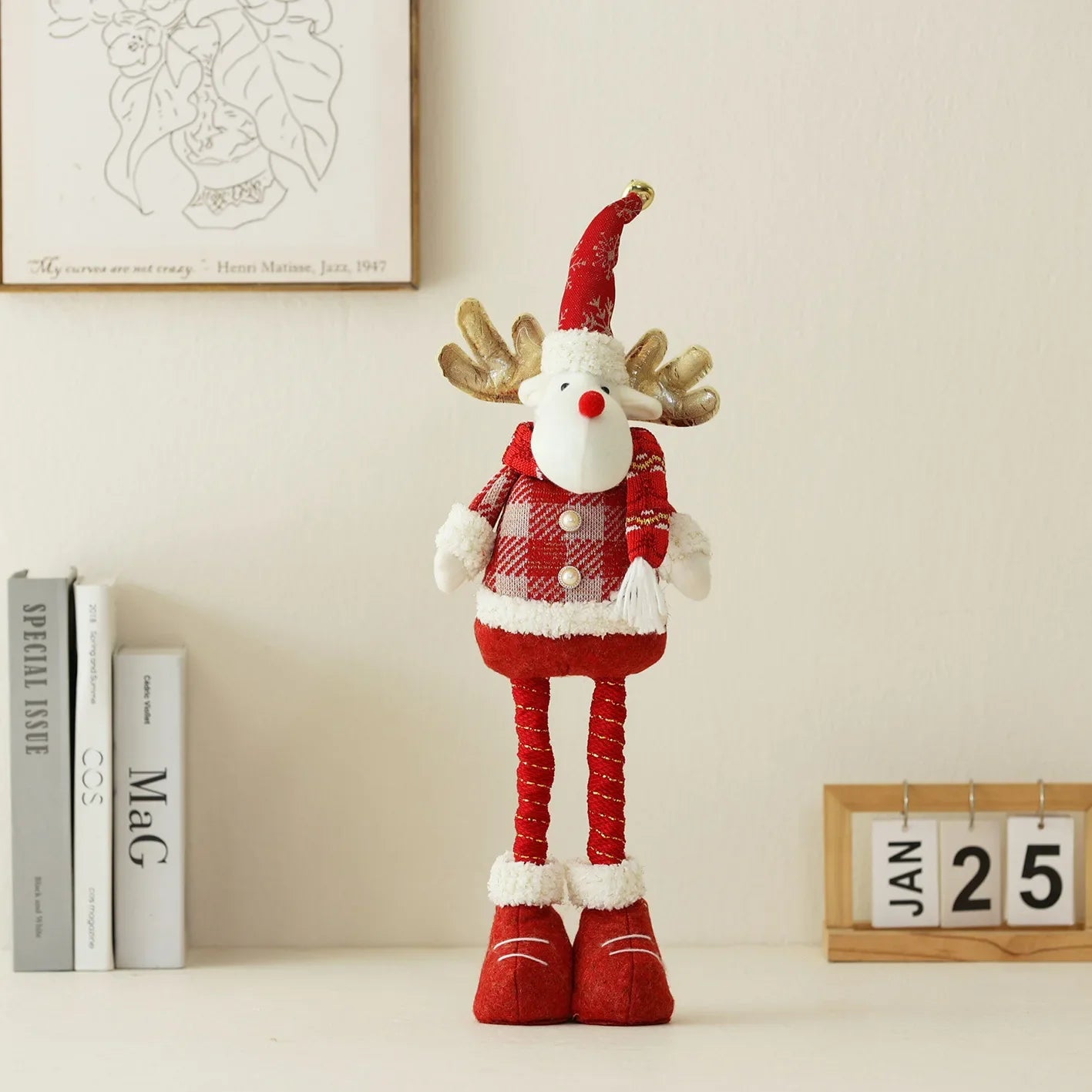 Enfeites Natalinos Retráteis Papai Noel Boneco Neve Rena Decoração Criativa Lar