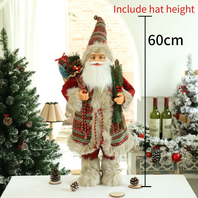 Boneco Papai Noel Grande 60cm Luxuoso Decoração Natalina Encantadora Presente Perfeito Família