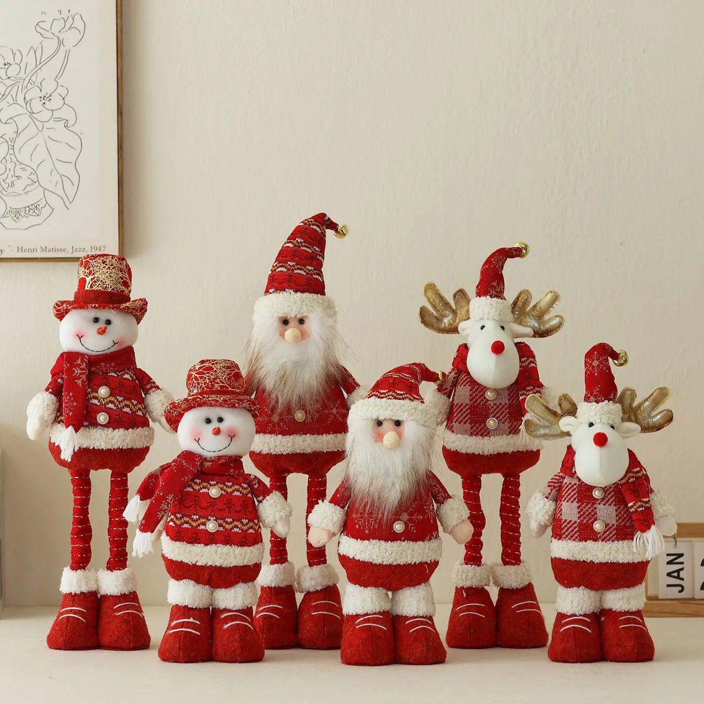 Enfeites Natalinos Retráteis Papai Noel Boneco Neve Rena Decoração Criativa Lar