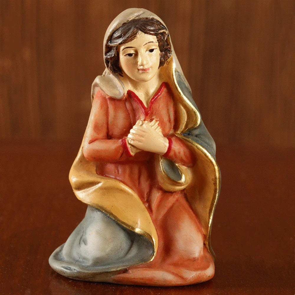 Presépio Natalino Resina Premium 11 Peças Pintado à Mão Decoração Família Tradicional