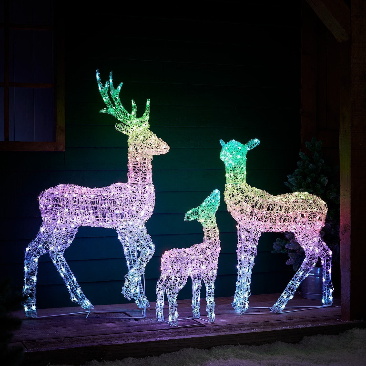 Renas Natalinas LED RGB Wi-Fi: Kit Decoração Mágica Exterior Interior