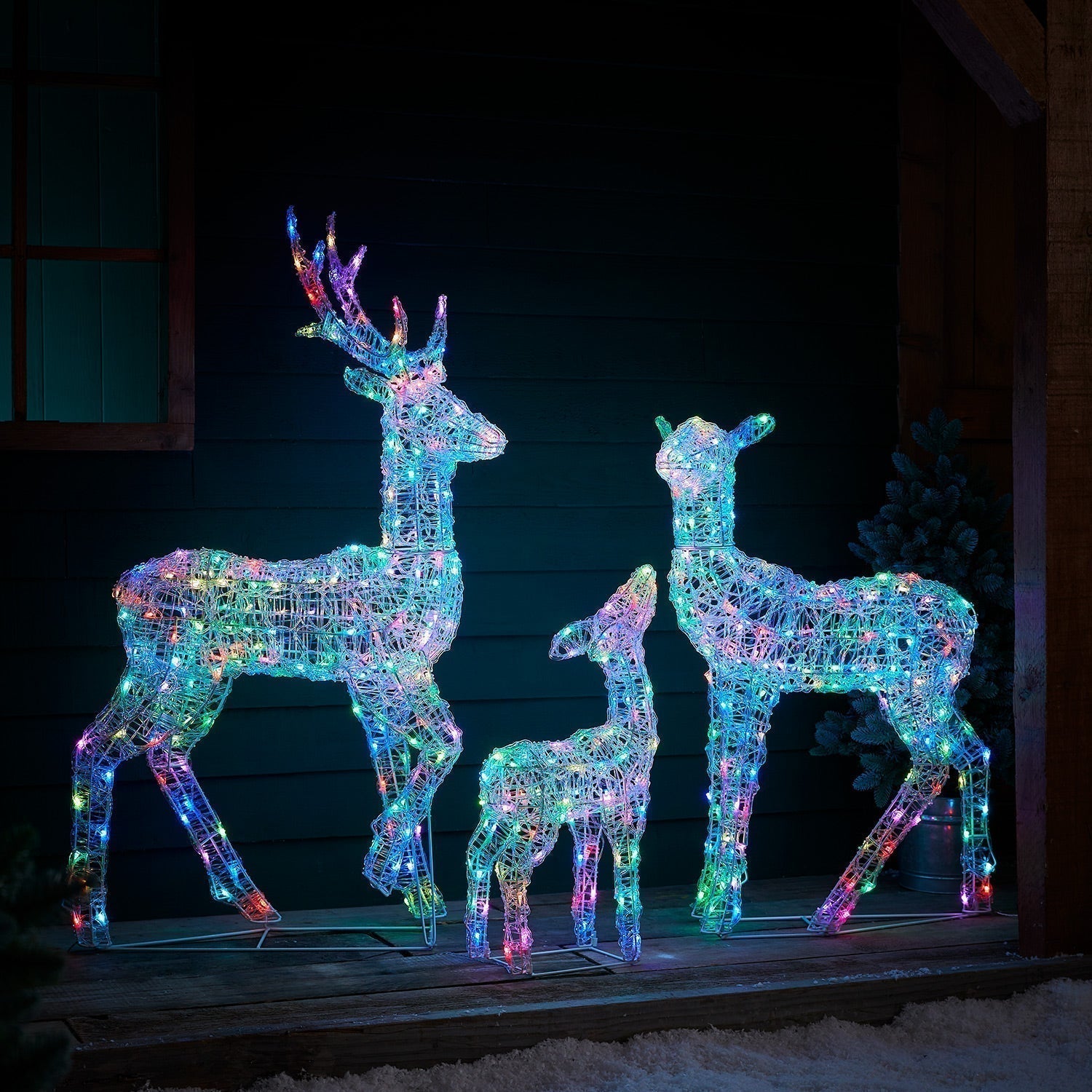 Renas Natalinas LED RGB Wi-Fi: Kit Decoração Mágica Exterior Interior
