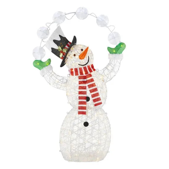 Boneco de Neve Iluminado LED Gigante: Decoração Natalina Resistente para Jardim