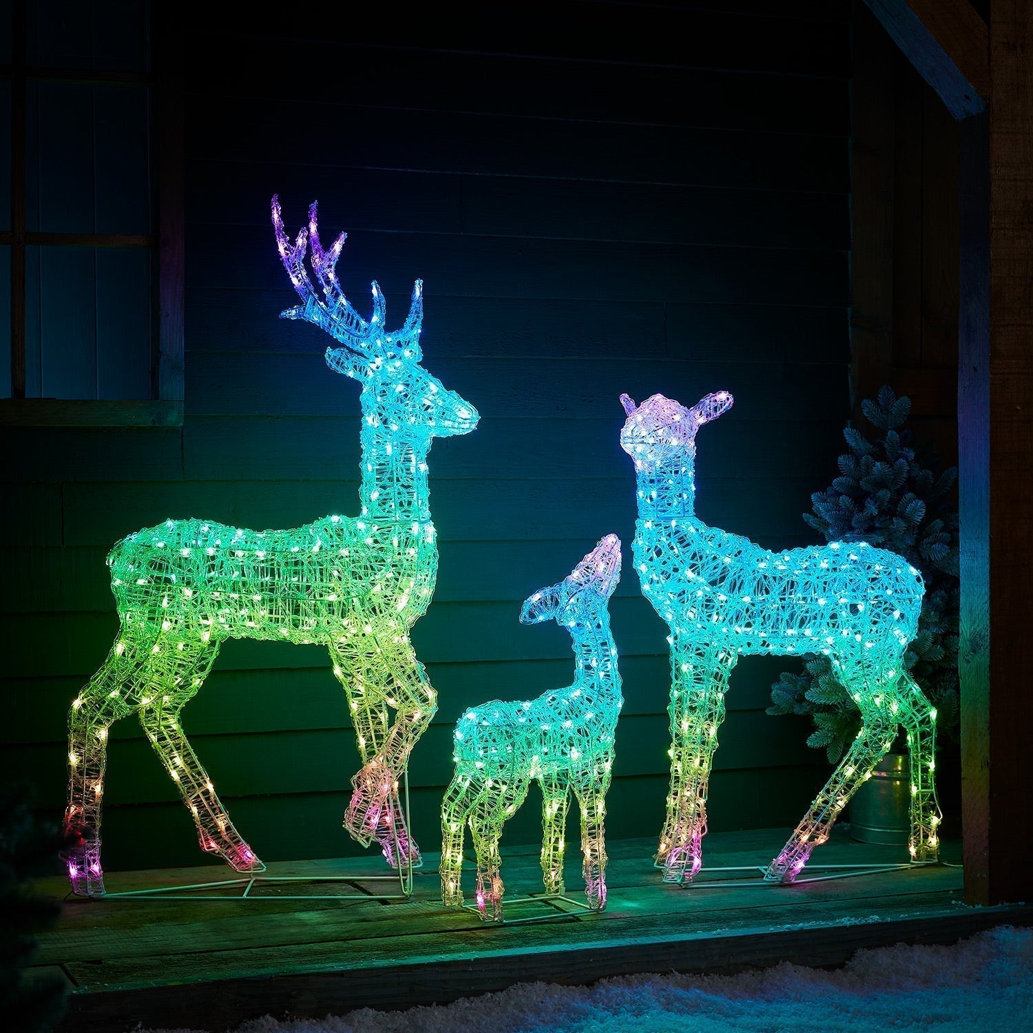Renas Natalinas LED RGB Wi-Fi: Kit Decoração Mágica Exterior Interior