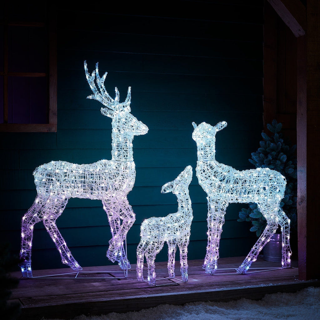 Renas Natalinas LED RGB Wi-Fi: Kit Decoração Mágica Exterior Interior