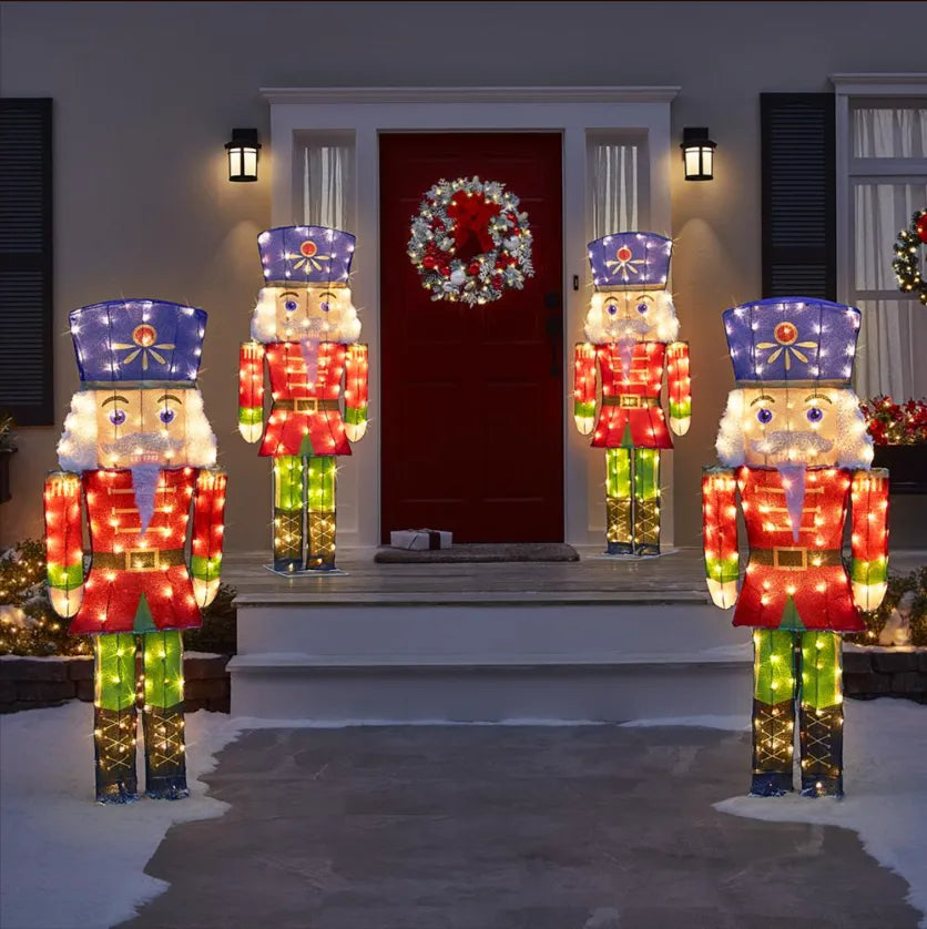 Quebra-Nozes Iluminado Gigante Cintilante LED Natal Decoração Festiva Jardim Casa